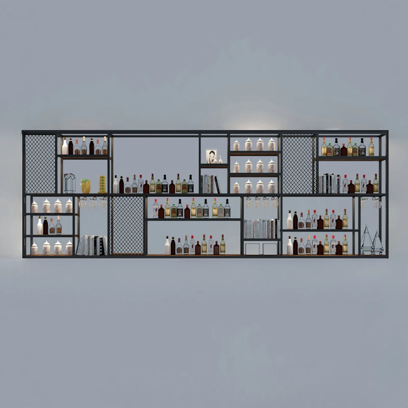 Wine Fridge Liquor Bar For Living Room Storage Furniture Set Canteen Wall Rack Cabinet Glass Showcases Collection Showcase Iron