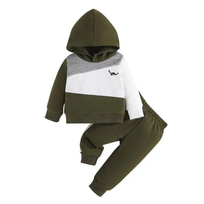 2PCS طفل رضيع الملابس مجموعة طويلة الأكمام كتلة اللون أعلى + بانت أزياء الربيع والخريف الزي مجموعة ملابس رياضية