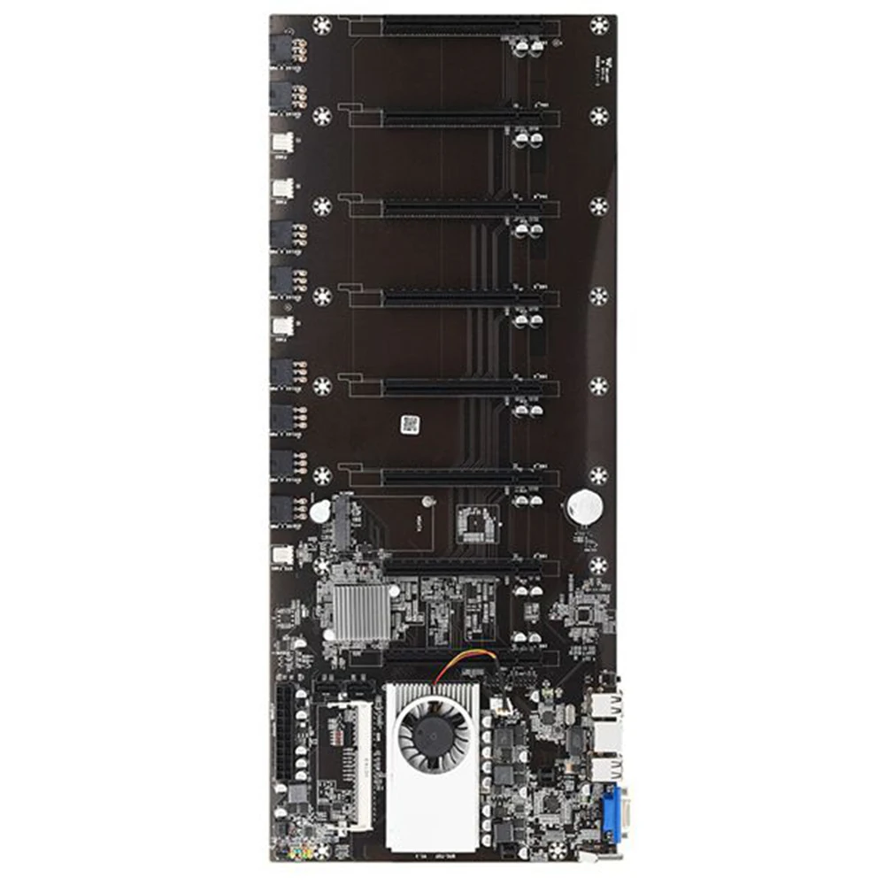 Mining Motherboard 8 GPU Bitcoin Crypto Ethereum with 4GB DDR3 128GB MSATA SSD 12X8Pin Power Cable(Black) |