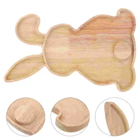 Rabbit Tray Decorative Wood Breadboard Easter Bunny Plate Vegan Snacks Serving Dessert Dish Desktop 2
