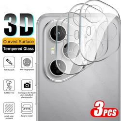 HD Clear 3D Tempered Glass Curved Camera Lens Protector - Pack of 3 for Honor 400 Pro 5G (3Pieces)