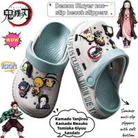 Demon Slayer Kamado Tanjirou Kamado Nezuko Tomioka Giyuu sandales antidérapantes créatives animation de dessin animé entourant les pantoufles de plage 1