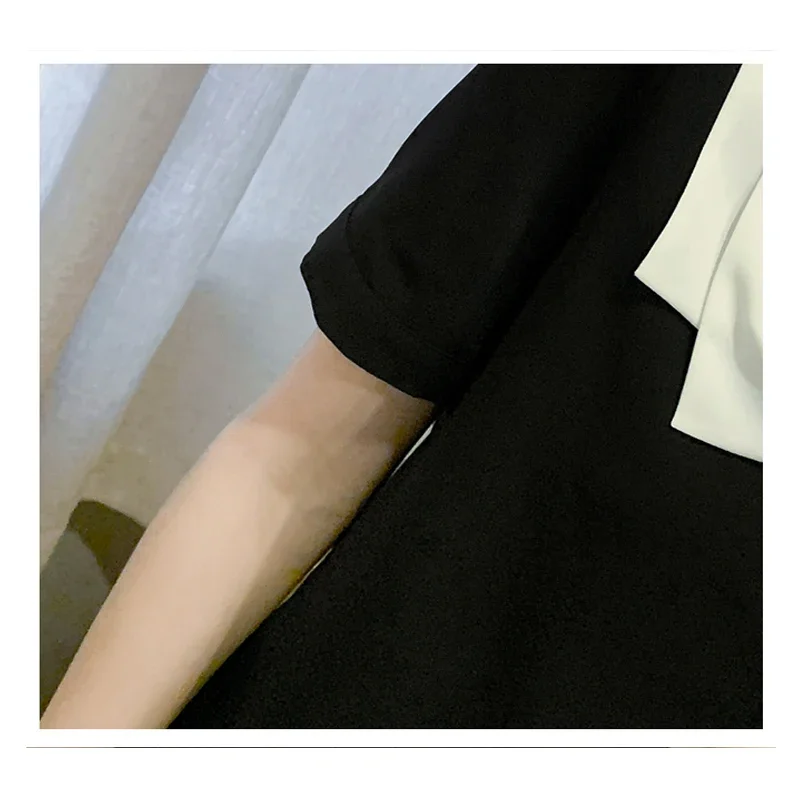 여성용 블랙 블라우스 셔츠, 반팔 블라우스, 2024 베라노 상의, F59, 새로운 패션, 여름