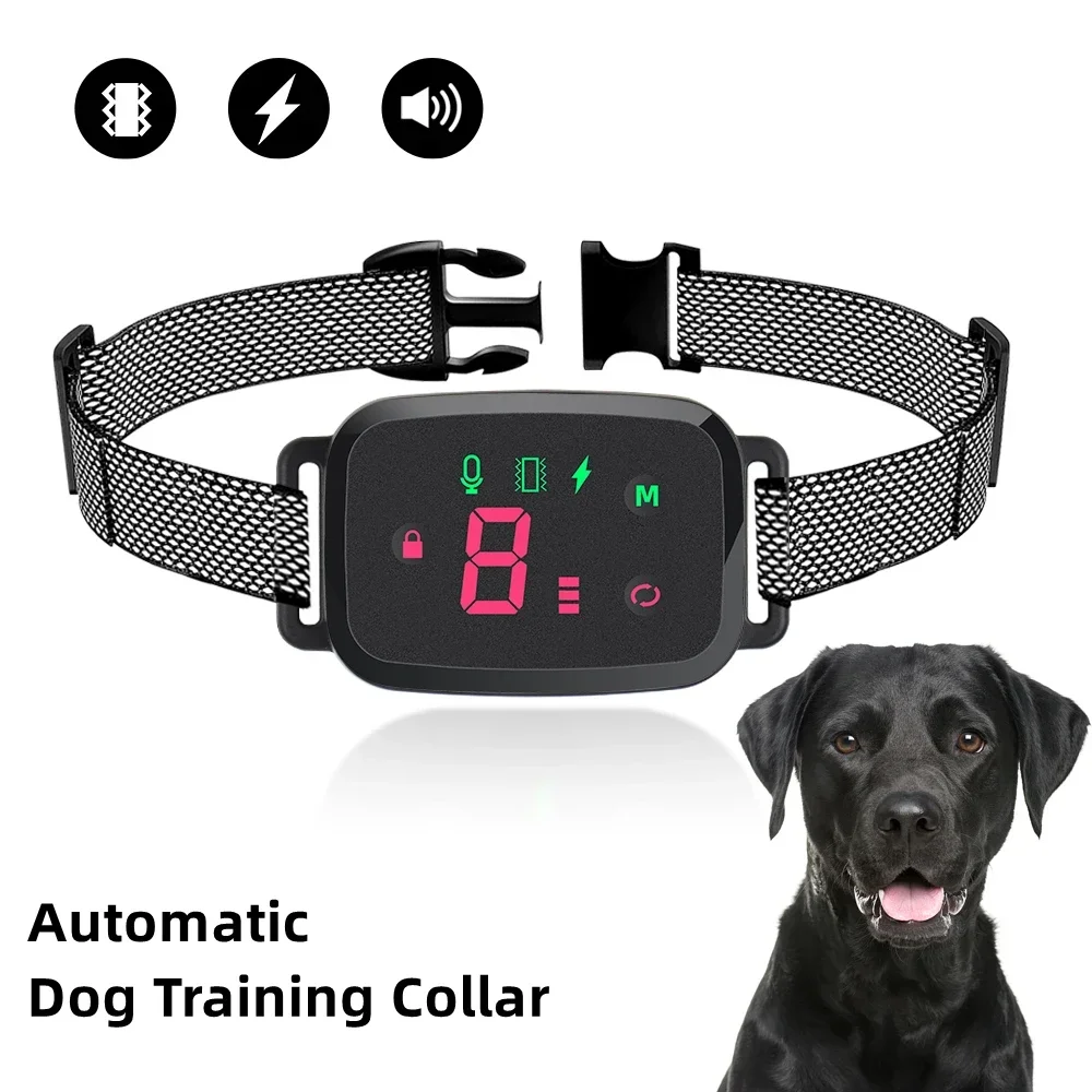 

Smart Automatic Anti Barking Dog Collar HD Digital Display IP67 Waterproof Collar For Dog Rechargeable Bark Stopper Stop Barking