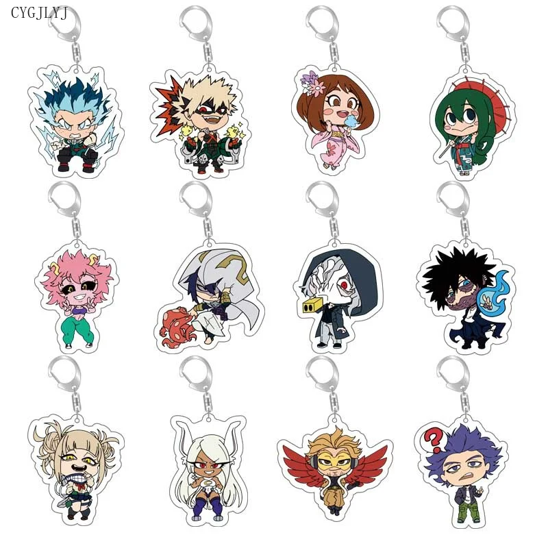 

20pcs My Hero Academia Keychain Cartoon Figure Deku Todoroki Shoto Acrylic Pendant Keyring Jewelry Wholesale For Fans Collection