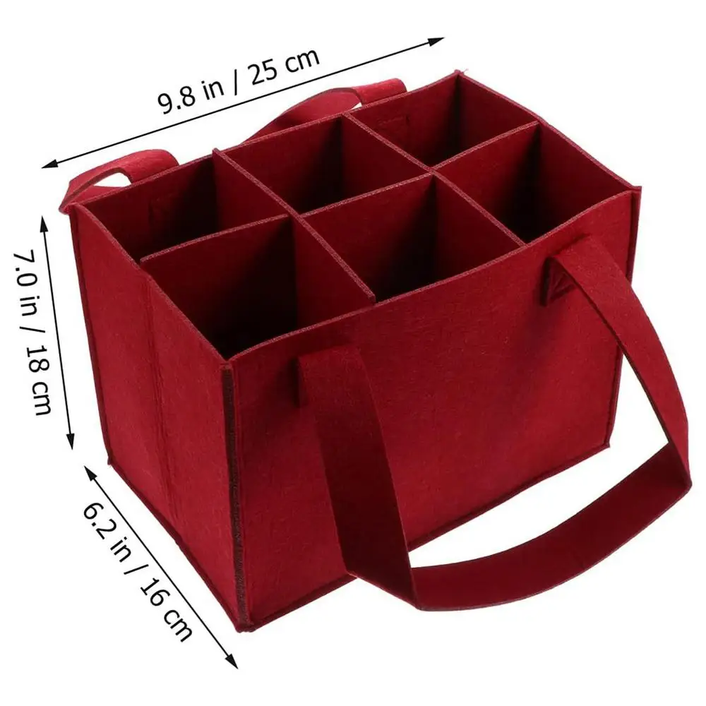 2pcs Sac à Bouteilles,Sac De Transport En Feutre Pour 6