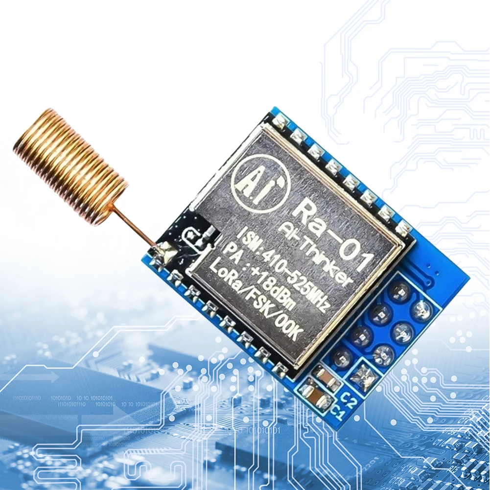 RA-01 SX1278 LORA 스프레드 스펙트럼 무선 모듈 433M 시리얼 RA-01 모듈 SPI 인터페이스 최대 거리 15KM(스프링 안테나 포함)