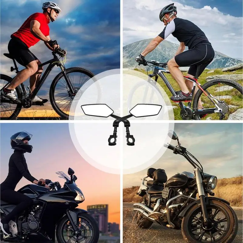 Scooter Mirrors Adjustable Road Bike Cycling Rear View Mirrors Motorcycle Accessory For Mtb Scooter Atv Bike Bicycle Folding Bic 5