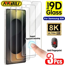 Premium Tempered Glass Screen Protector - 3 Pack, 9H+ Hardness, Glossy Finish, Fingerprint Unlock - High Definition