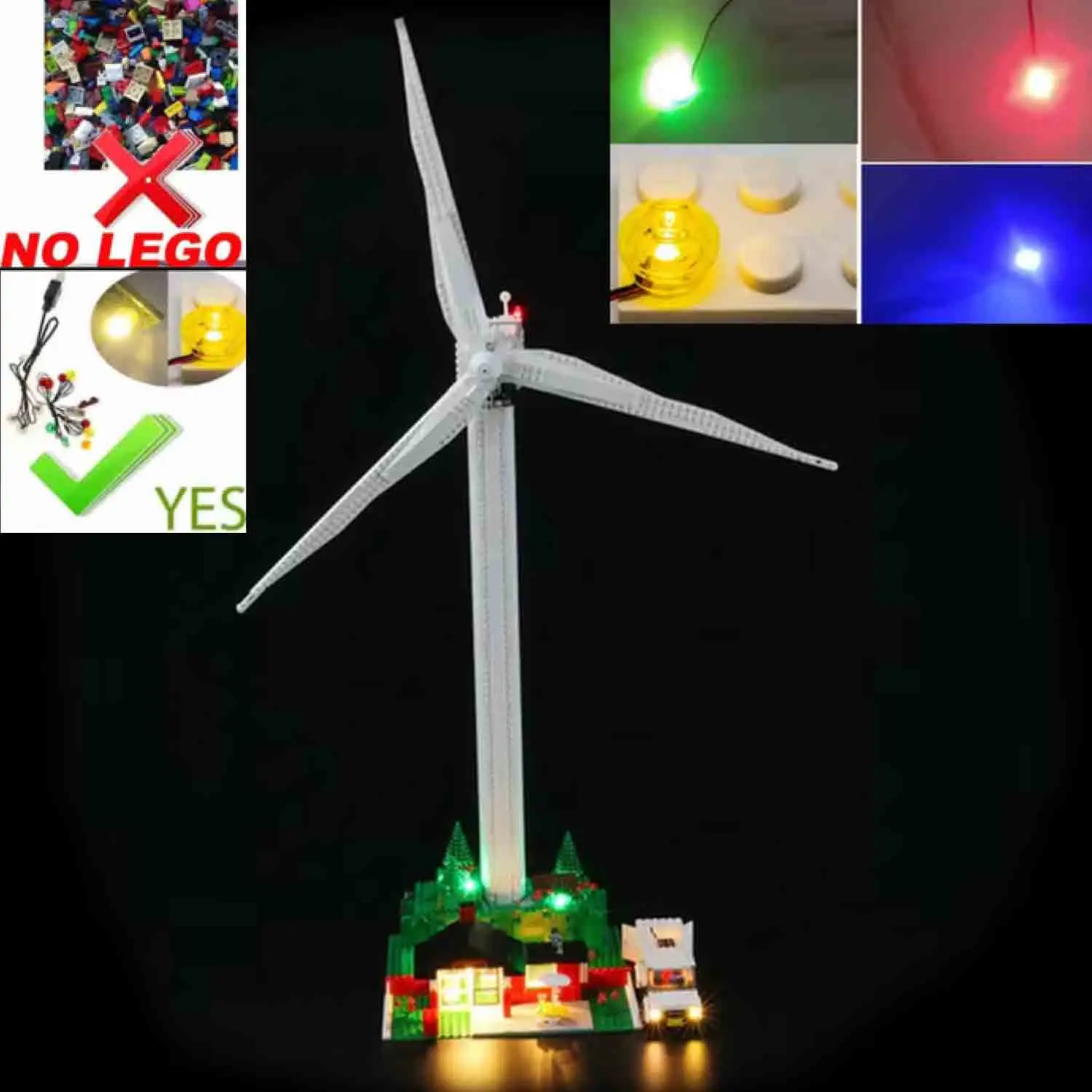 Juego de luces USB para Lego 10268 Expert Vestas, juego de