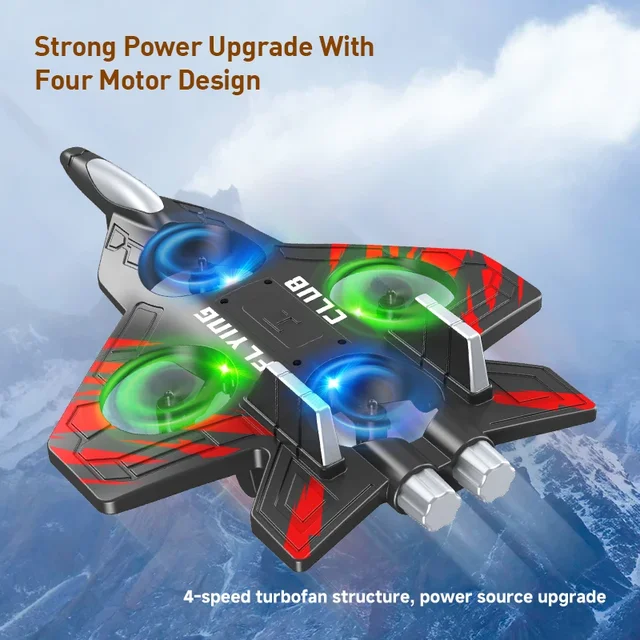 CZ01 2.4G 4CH RC EPP Foam Fighter Plane - 360 Degrees Stunt Tumbling, One-Key Takeoff, LED Lights - Best Kids Toy Gift 5