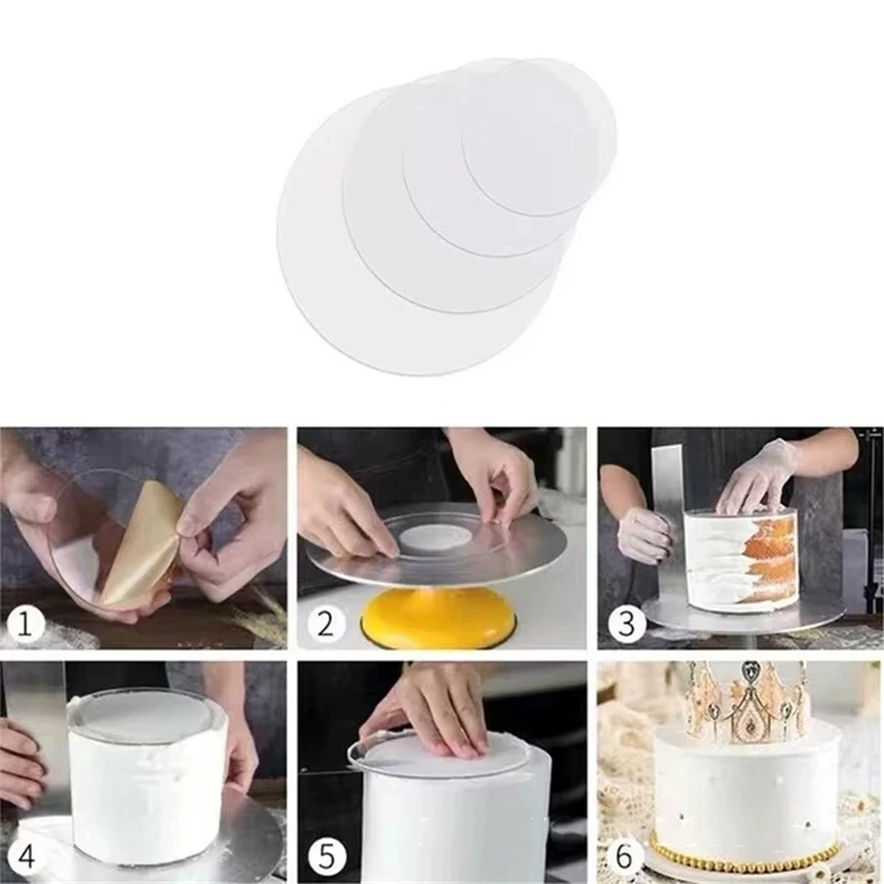 Baking Supplies Cake Tools Acrylic Cake Topper 4/6/8/10Inch Round Acrylic Cake Discs Topper Reusable Acrylic Cake Boards Disk Base for Cakes Trimming Decorating Supplies