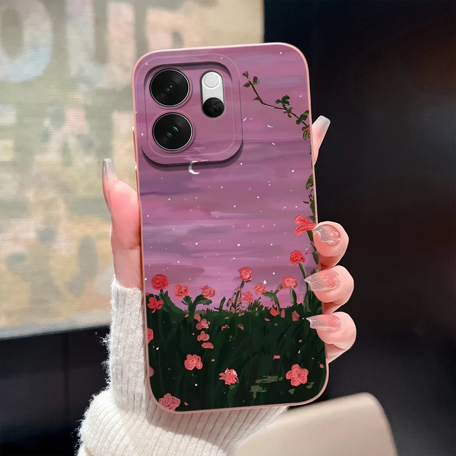 Brilliant Flower Kitten Anti-Drop Liquid Silicone Case