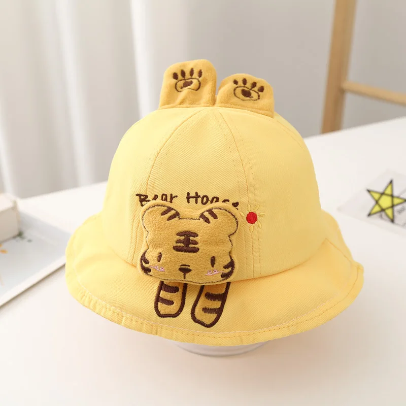 3Pcs/Pack Autumn Cartoon Fisherman Hat Boys Girls Cute Bear Cotton Hats Kids Headwear Accessories Children Sunshade Cap 3-24M