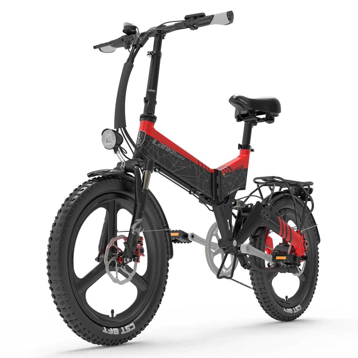Lankeleisi-Bicicleta Eléctrica G650 para adulto, Motor sin escobillas de 48V, 12,8 Ah, 500W, frenos de disco hidráulicos, bicicleta de montaña