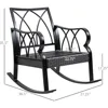 2 Piece Outdoor Wicker Rocking Chairs with Padded Cushions, Aluminum Furniture Rattan Porch Rocker Chairs with/Armrest 3
