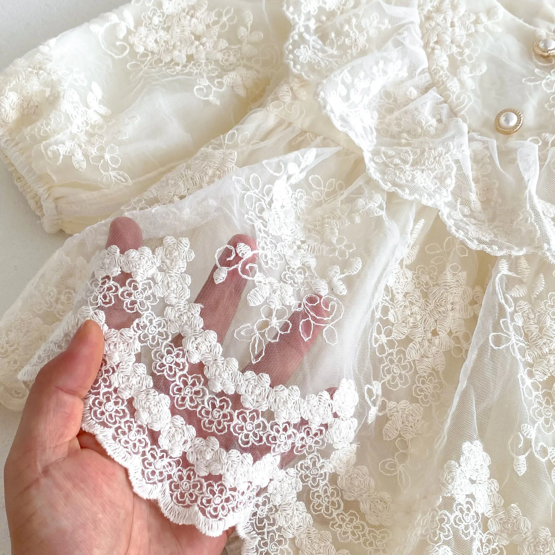 MILANCEL Autumn Baby Girls Bodysuit 0-24M Infant Sweet Lace
