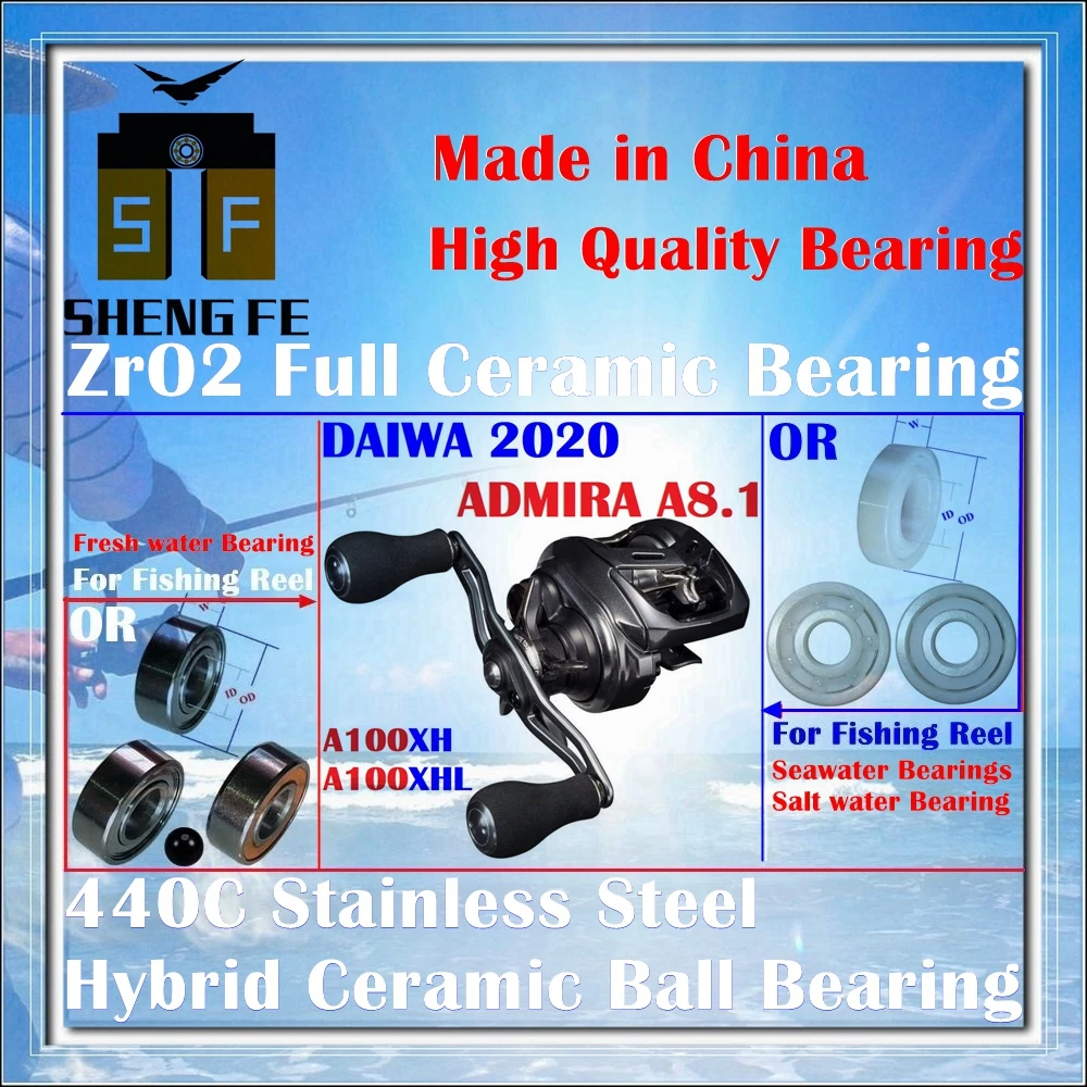 

Ceramic Bearings For 2020 DAIWA ADMIRA A8.1(A100XH/A100XHL) Serise Baitcasting Fishing Reels |Ball Bearings