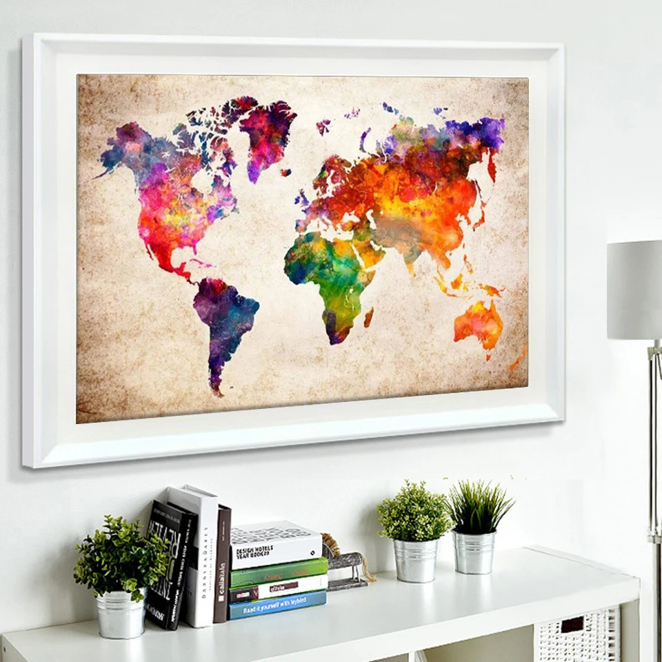 Diamond painting diamond painting accessories full square /round diamond painting world map 5D DIY diamond embroidery landscape mosaic picture of rhinestone home decor