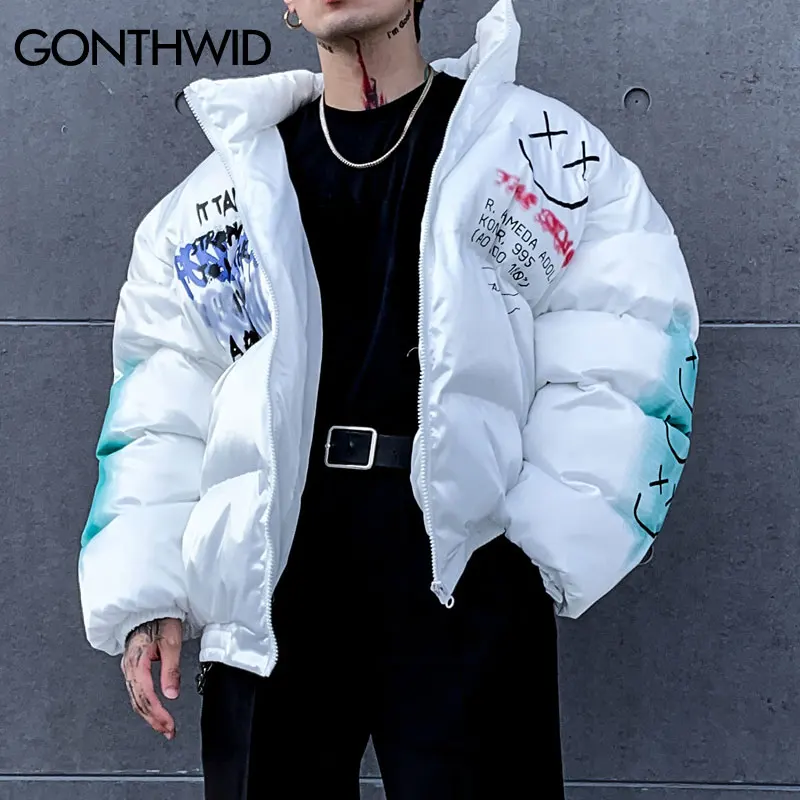 Gonthwid Graffiti Print Puffer Cotton 
