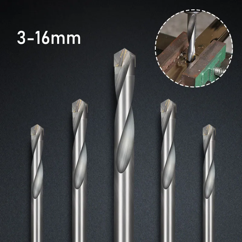 1Pc 3-16MM Alloy fried dough twist drill Shank Carbide End Mill Engraving Bits Alloy Milling Cutter Rotary Burrs Tungsten Steel