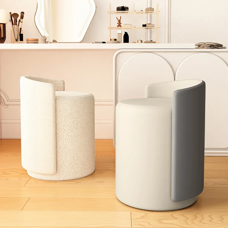 

Nordic Makeup Stool Internet Red Dressing Chair Light Luxury Household Bedroom Dressing Table Stool Backrest Low Stool