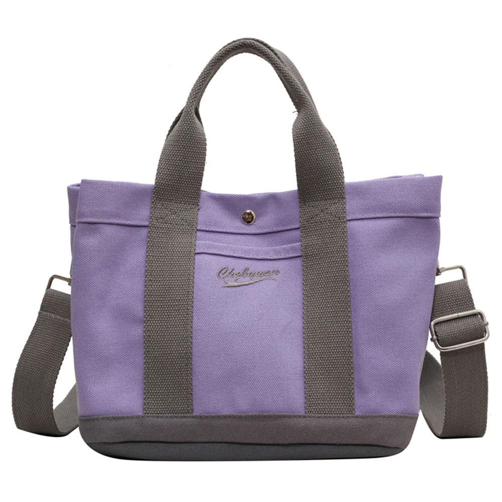 Women’s Canvas Tote Bag, Wide Adjustable Strap Shoulder Handbag_voghion.com