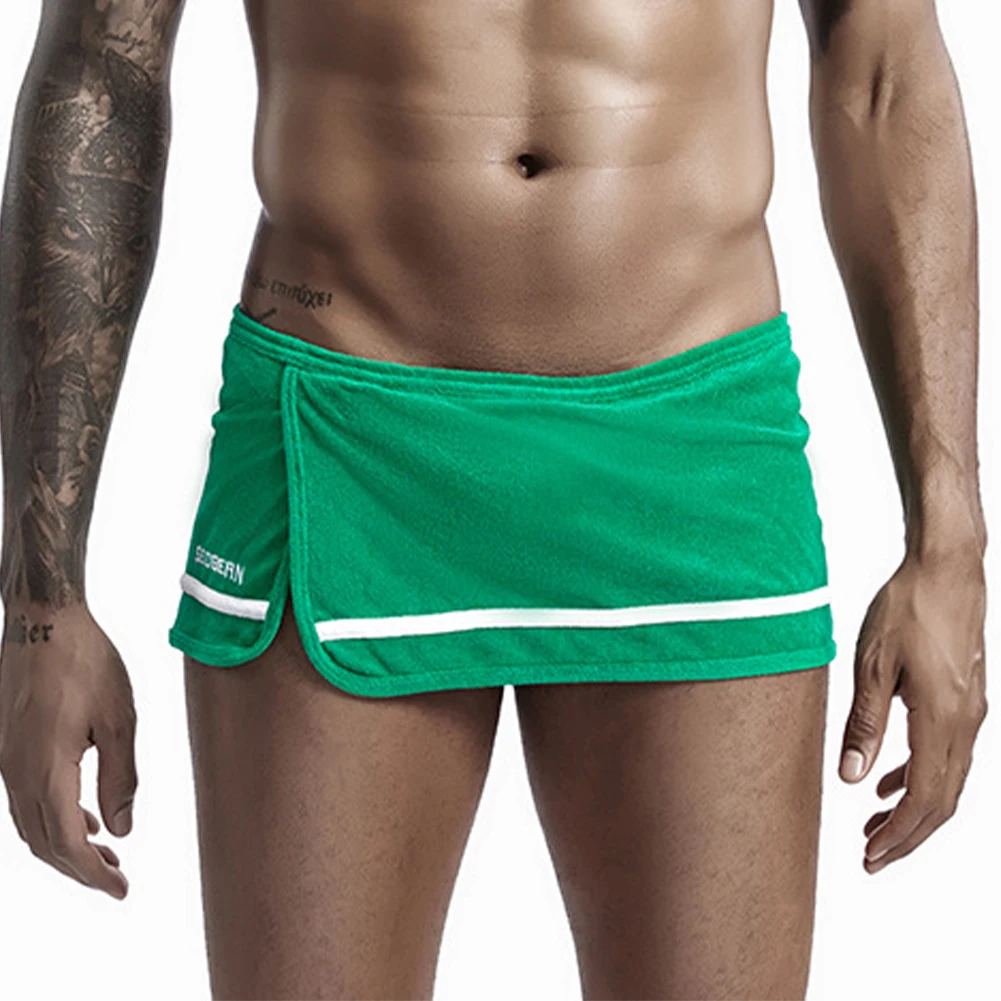 Absorbent Elastic Panties Men Sport Trunks Side Split Shorts Built