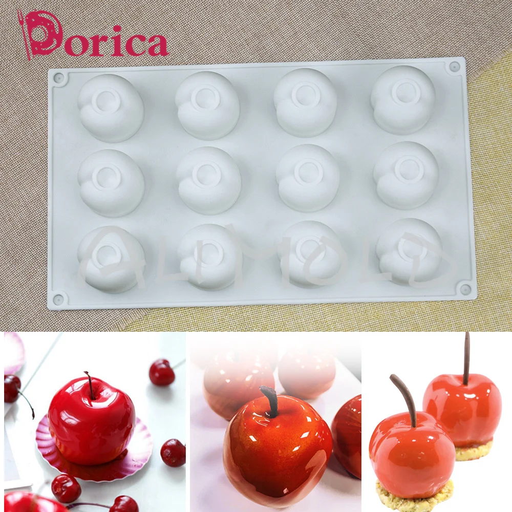 

12 Cavities Fruit Cherry Cake Silicone Mold Diy Candle Mould Fondant Chocolate Decorating Tools Kitchen Baking Accessories