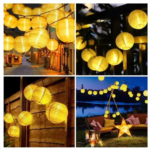 Solar Lantern String Lights Waterproof Outdoor LED Garland Fairy Light Patio Garden Decoration Light for Christmas Wedding Party - Image 6