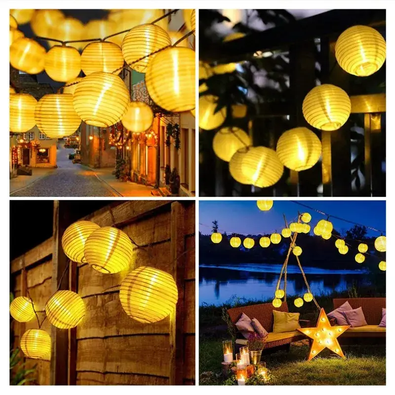 Solar Lantern String Lights Waterproof Outdoor LED Garland Fairy Light Patio Garden Decoration Light for Christmas Wedding Party - Image 6