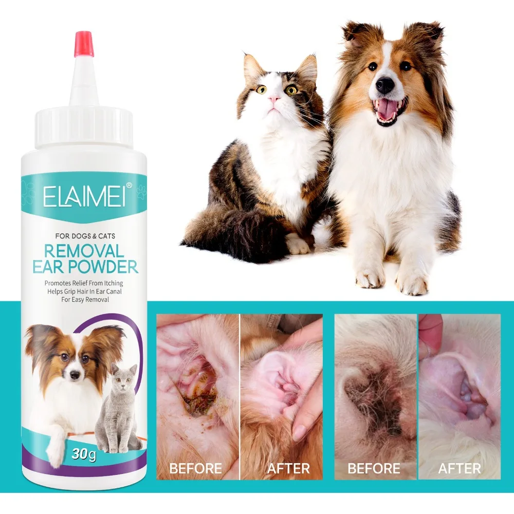Pet Ear Powder for Dogs and Cats Pet Ear Health Care Easy to Remove Hair pet ear powder