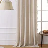 Natural Linen Curtains 84 Inch Length for Living Room 1 Panel Drape Semi Sheer Neutral Country Rustic 5