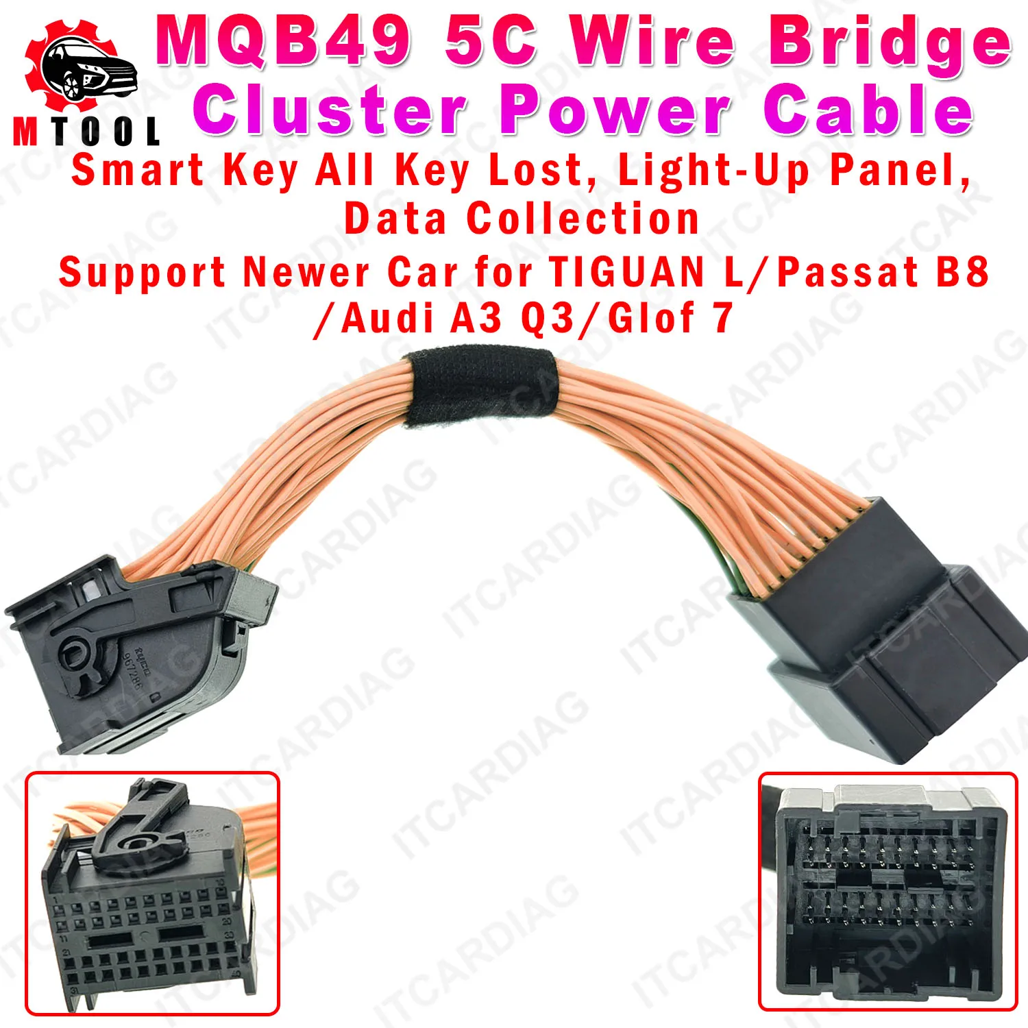 Кабель MQB49 5C, MQB 49, смарт-ключ, все ключи потеряны, поддержка новейшего автомобиля для TIGUAN L/ Passat B8/ Audi A3 Q3/ Glof 7