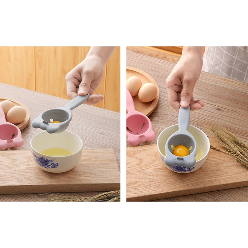Plastic egg yolk separator tool for easy kitchen use