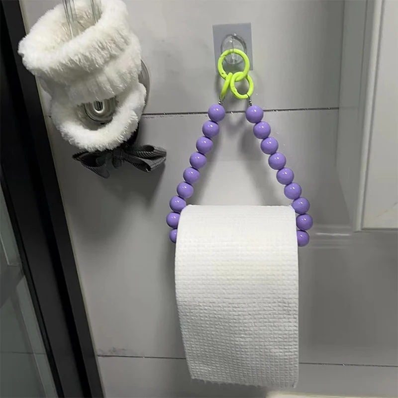 Pearl Hanging Beaded Tissue Holder Toilet Paper Holder Phone Chain Home Storage Organizer Bathroom Decoration Accessories