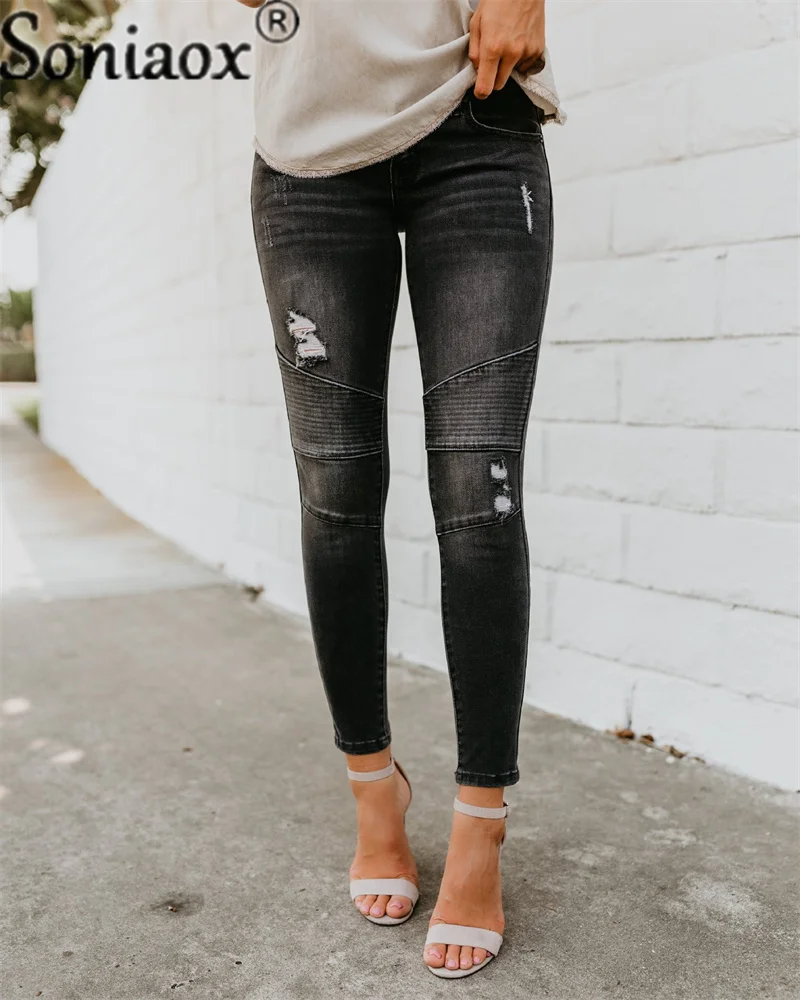 2022 Autumn Retro Mid Waist Pencil Jeans Pant For Women Slim Fit Female Denim Jeans Buttons Zipper Ladies Trouser Streetwear