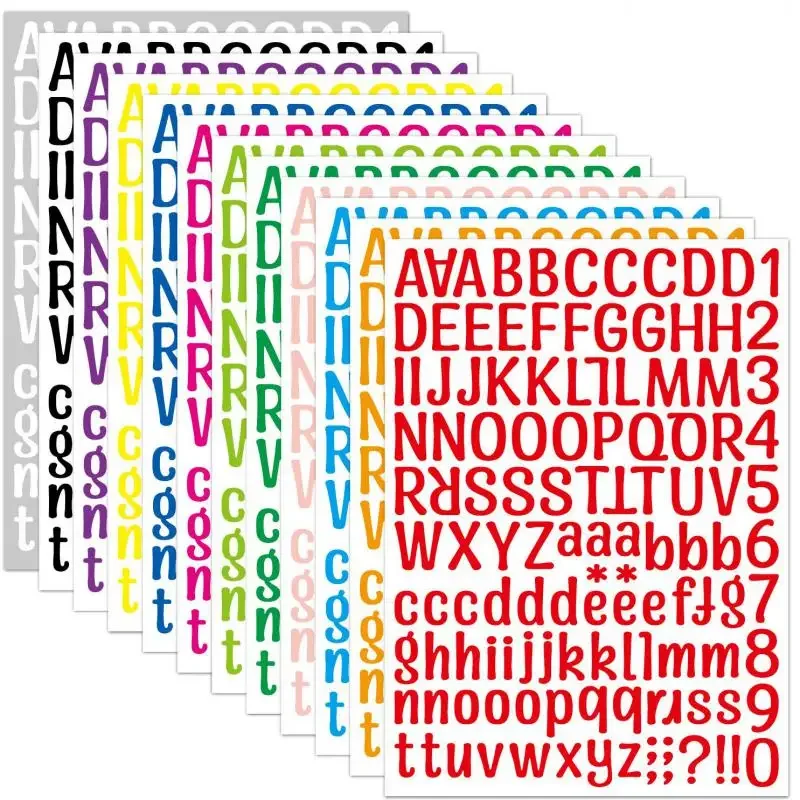 Kit De Letras Y Números De Vinilo Autoadhesivo De 8 Hojas, M | Meses