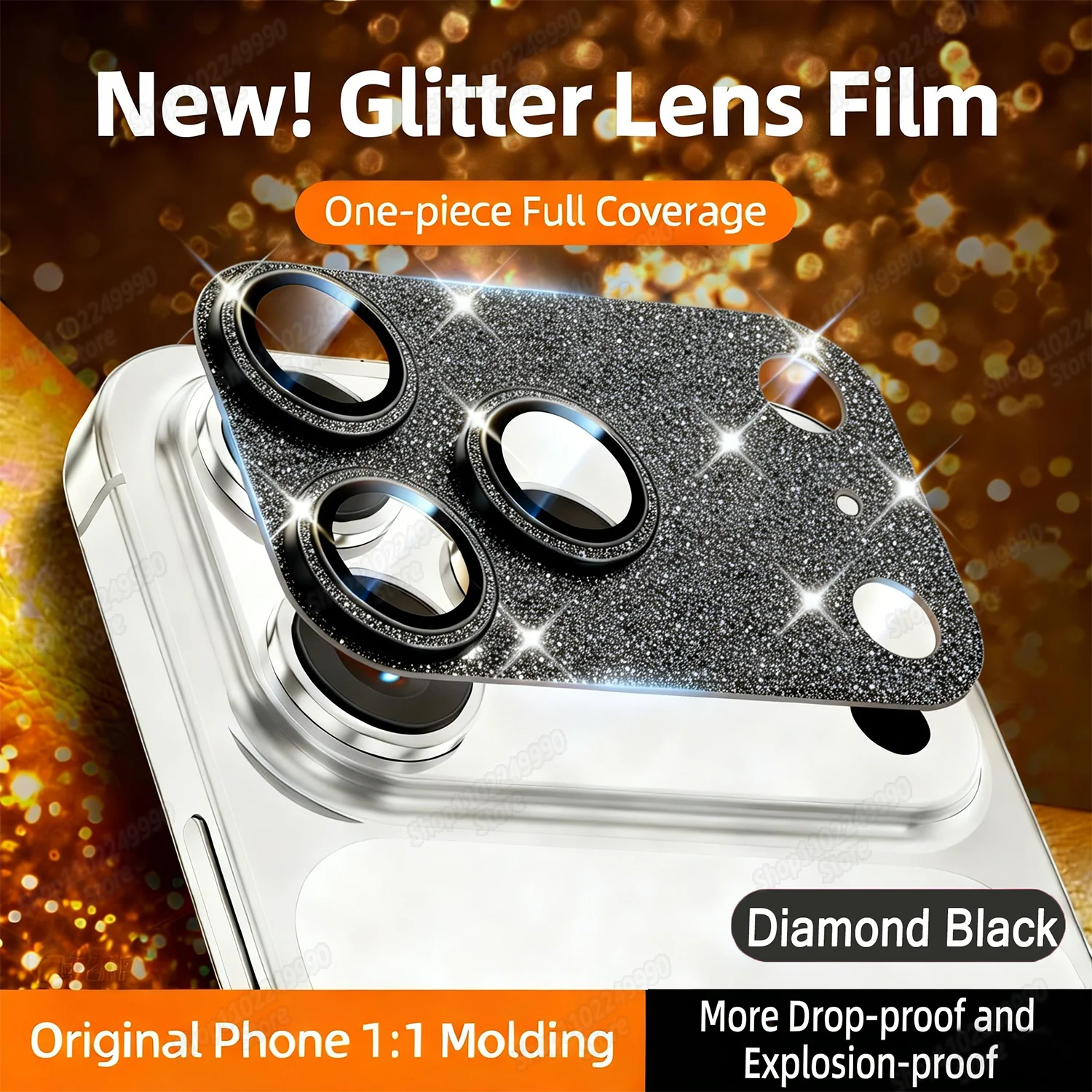 Glamorous Glitter Diamond Metal Camera Lens Protection Glass