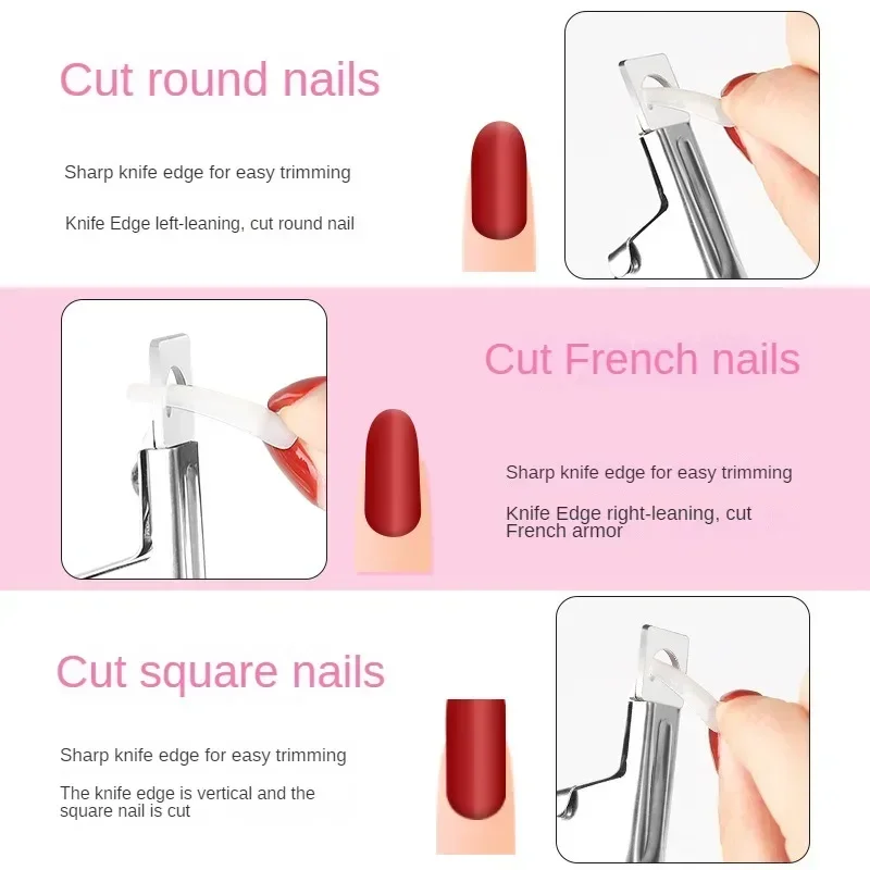 Fake Nail Cutter Type U Word False Tips Professional Nail Clippers Straight Edge Cutters Manicure Pliers Guillotine Nail Capsule 3