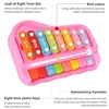Montessori 8-note Xylophone Toy Musical Instrument, 2 in 1 Duet Piano Percussion Instrument,  Baby Music Play Educational Games 4