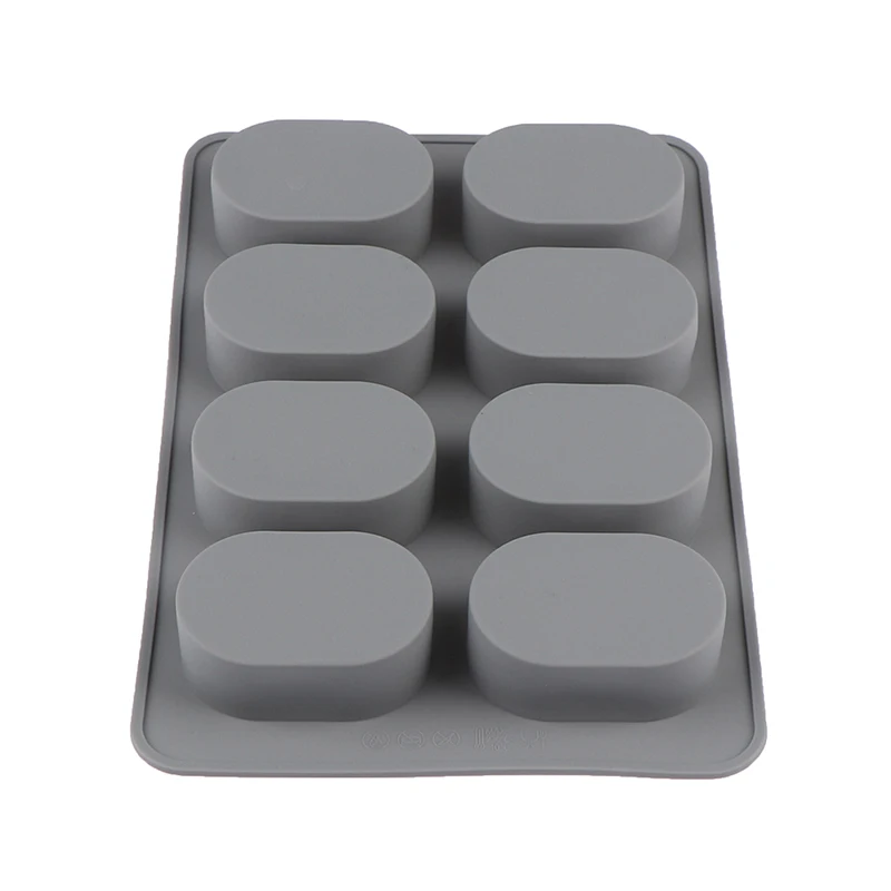 1pc Silicone Cake Mold Hand Soap Mold 8-hole Oval Jelly Soap Gifts Handmade Accessories