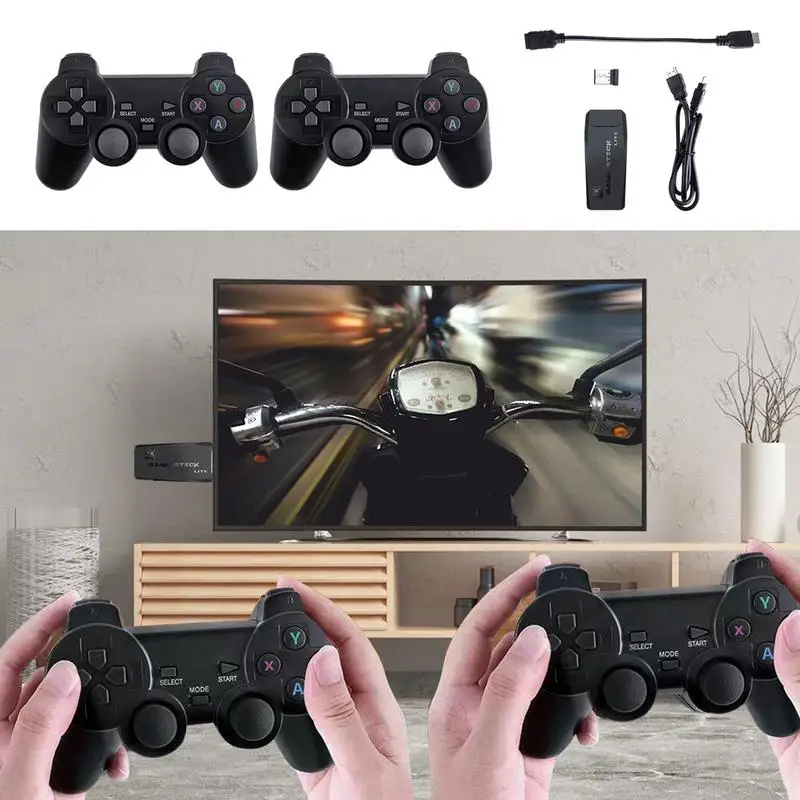 

M8 Retro Game Stick 2.4G Double Wireless Controller Game Stick 10000 Games 64 32GB Retro Games For PS1 Boy Christmas Gift