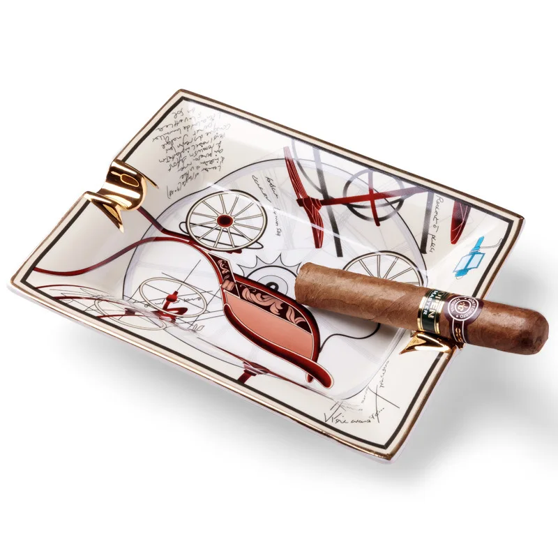 Cigar Ashtray Ceramic Large Living Room Home Decoration Gift Box Packaging Cigar Smoke Extinguisher