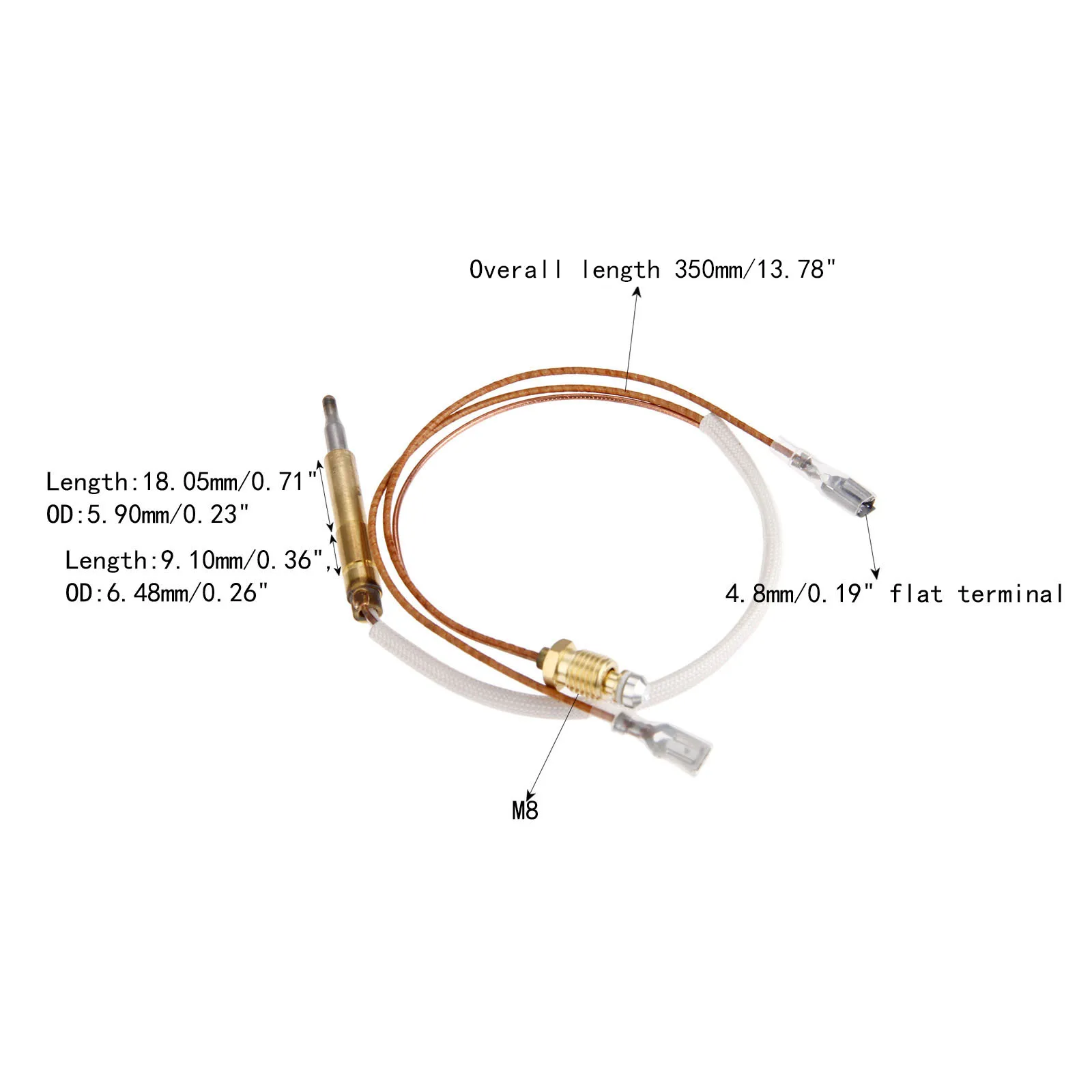 Gas thermocouple 350mm Groove Type 4.8mm Terminal Anti-down Switch For Gas Patio Heater Outdoor Patio Heater Parts