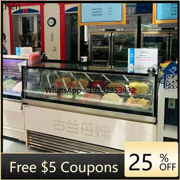 ZZ flagship store glass ice cream display cabinet ice cream sales cabinet refrigerator