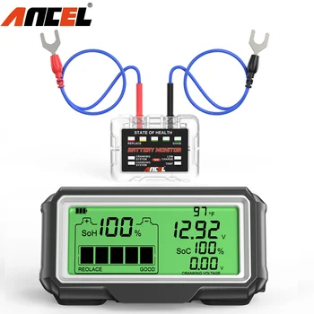 ANCEL-BM200 프로 12V 배터리 테스터 LED 모니터 디스플레이, 전문 배터리 건강 분석기 SOH SOC 충전 테스터 도구