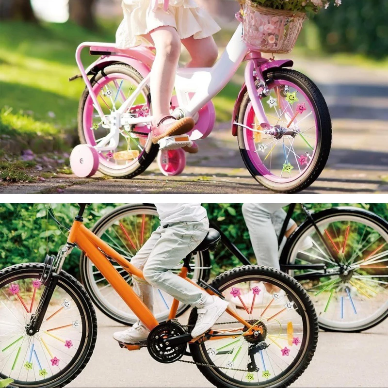 10/22pcs Bicycle Spoke Reflective Clip Colorful Reflector Beads Spoke Tube Star Warning Safety Decoration Kit