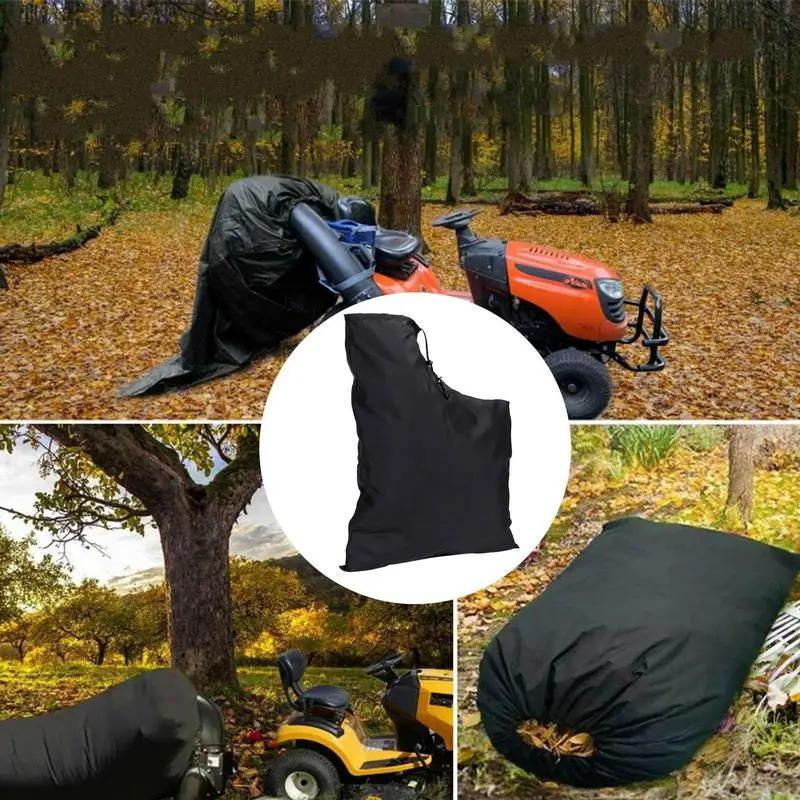 black Universal Leaf Blower Bag Replacement Self Unloading Bag Adjustable Leaf Collection Replacement For Vacuum Storage Bag
