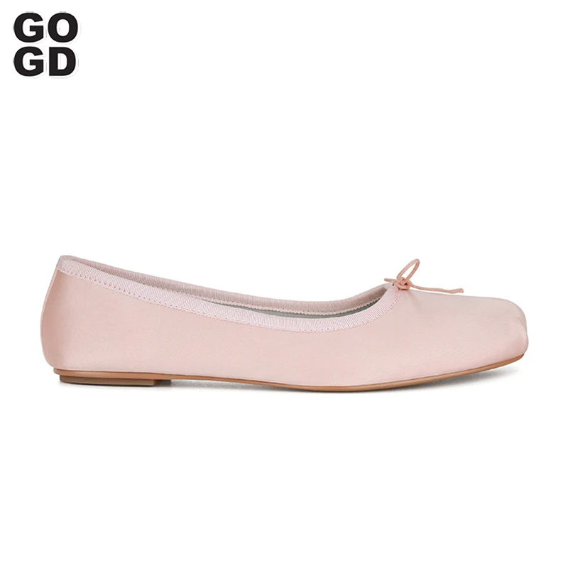 

GOGD Brand Fashion Women's Flats Newest 2023 Summer Mary Jane Shoes Ballet Style Sandals Bowknot Silk Single Shoes Comfortable